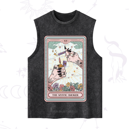 Purplehecate The Mystic Smoker Tarot Card Washed Tank
