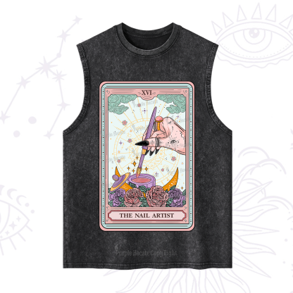 Purplehecate The Nail Artsit Tarot Card Washed Tank