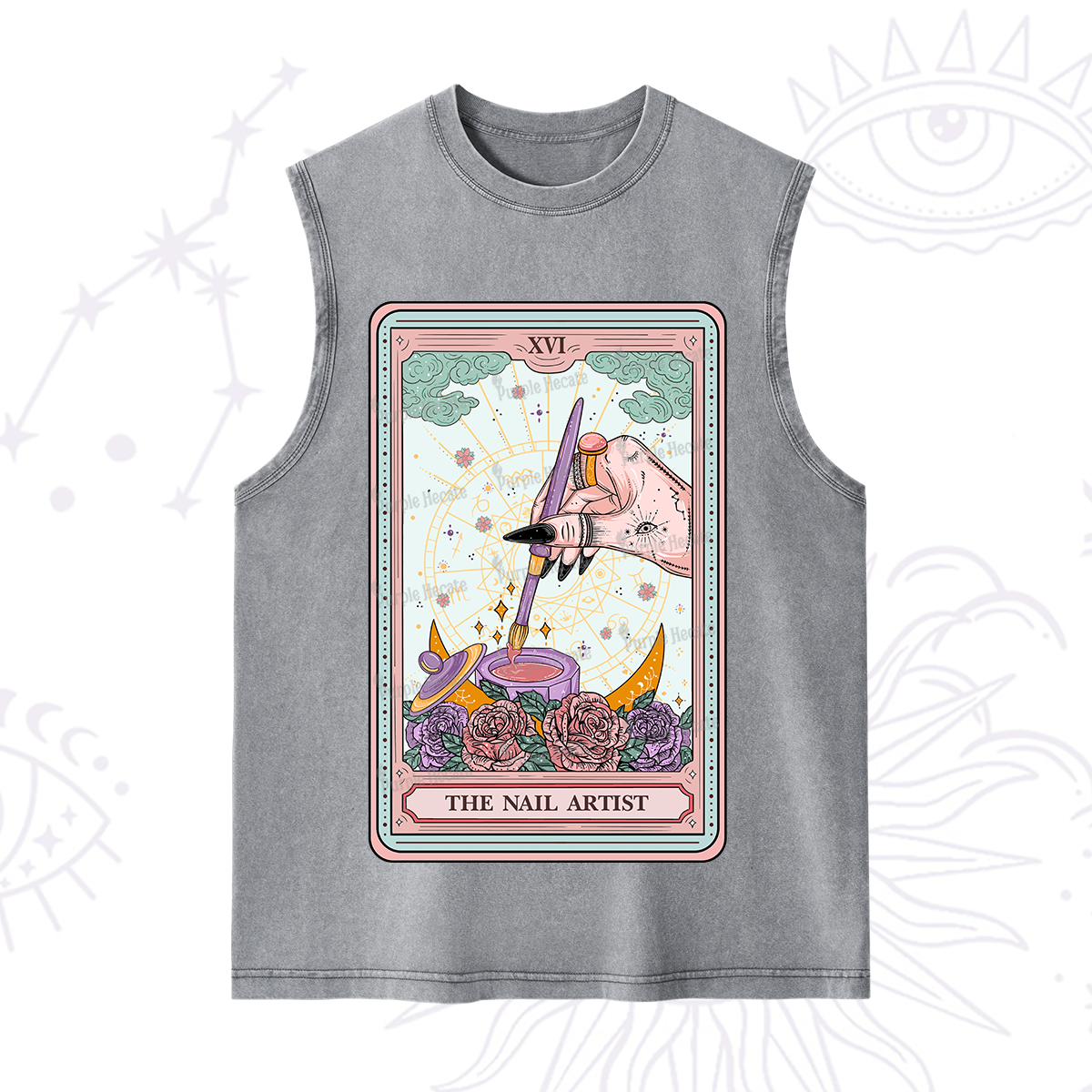 Purplehecate The Nail Artsit Tarot Card Washed Tank