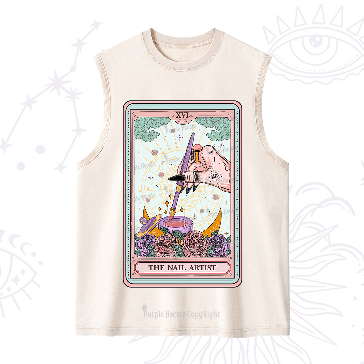 Purplehecate The Nail Artsit Tarot Card Washed Tank