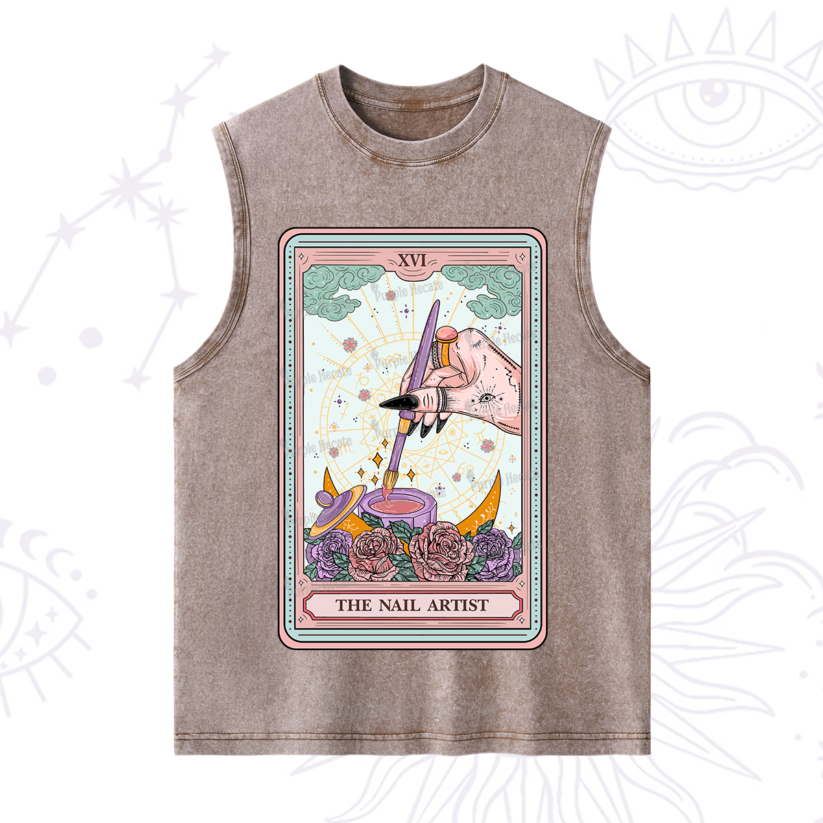 Purplehecate The Nail Artsit Tarot Card Washed Tank
