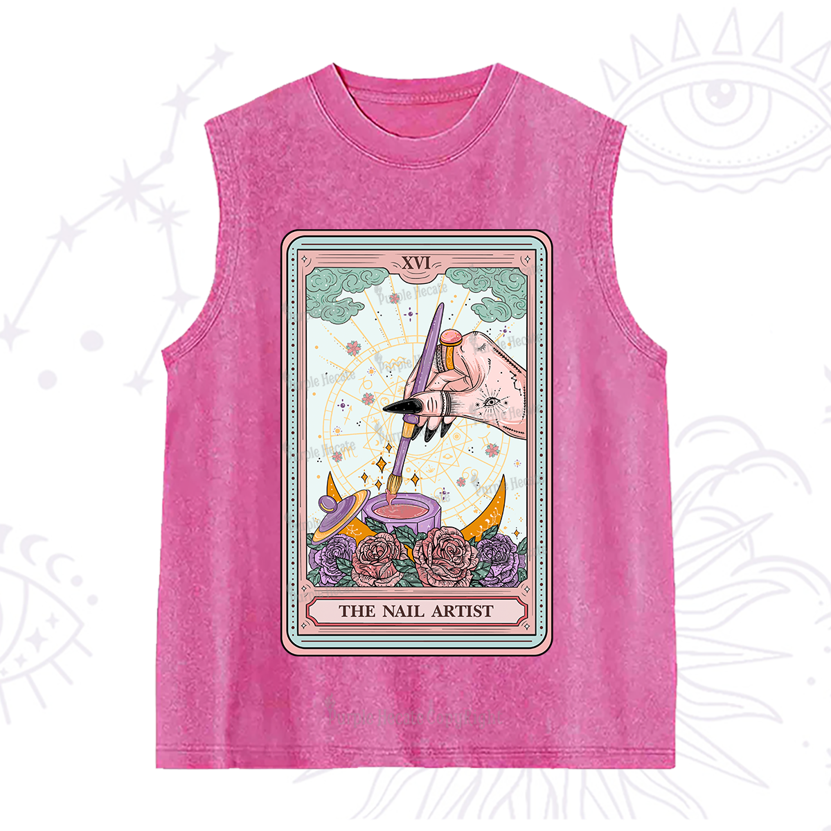 Purplehecate The Nail Artsit Tarot Card Washed Tank