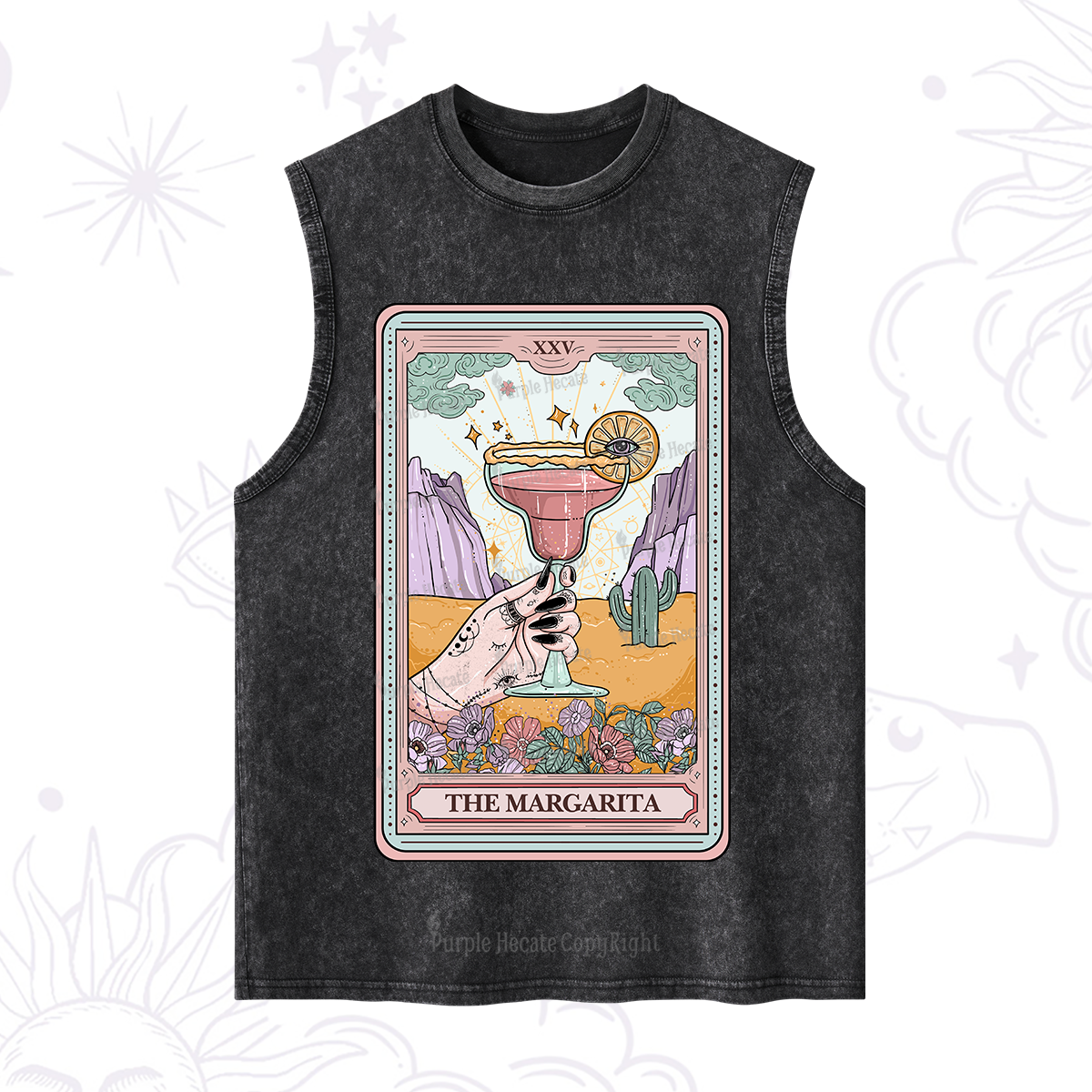 Purplehecate The Margarita Tarot Card Washed Tank