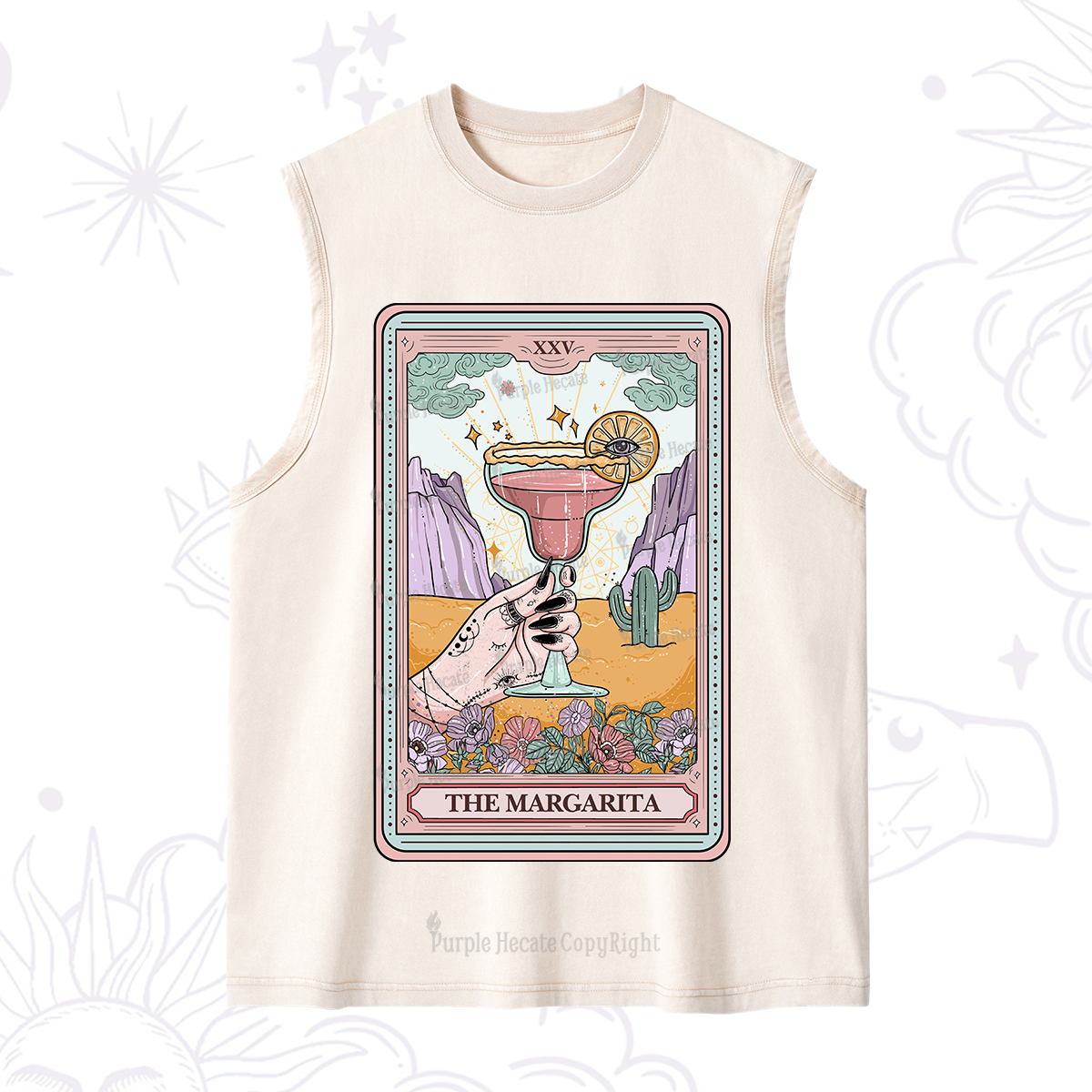 Purplehecate The Margarita Tarot Card Washed Tank
