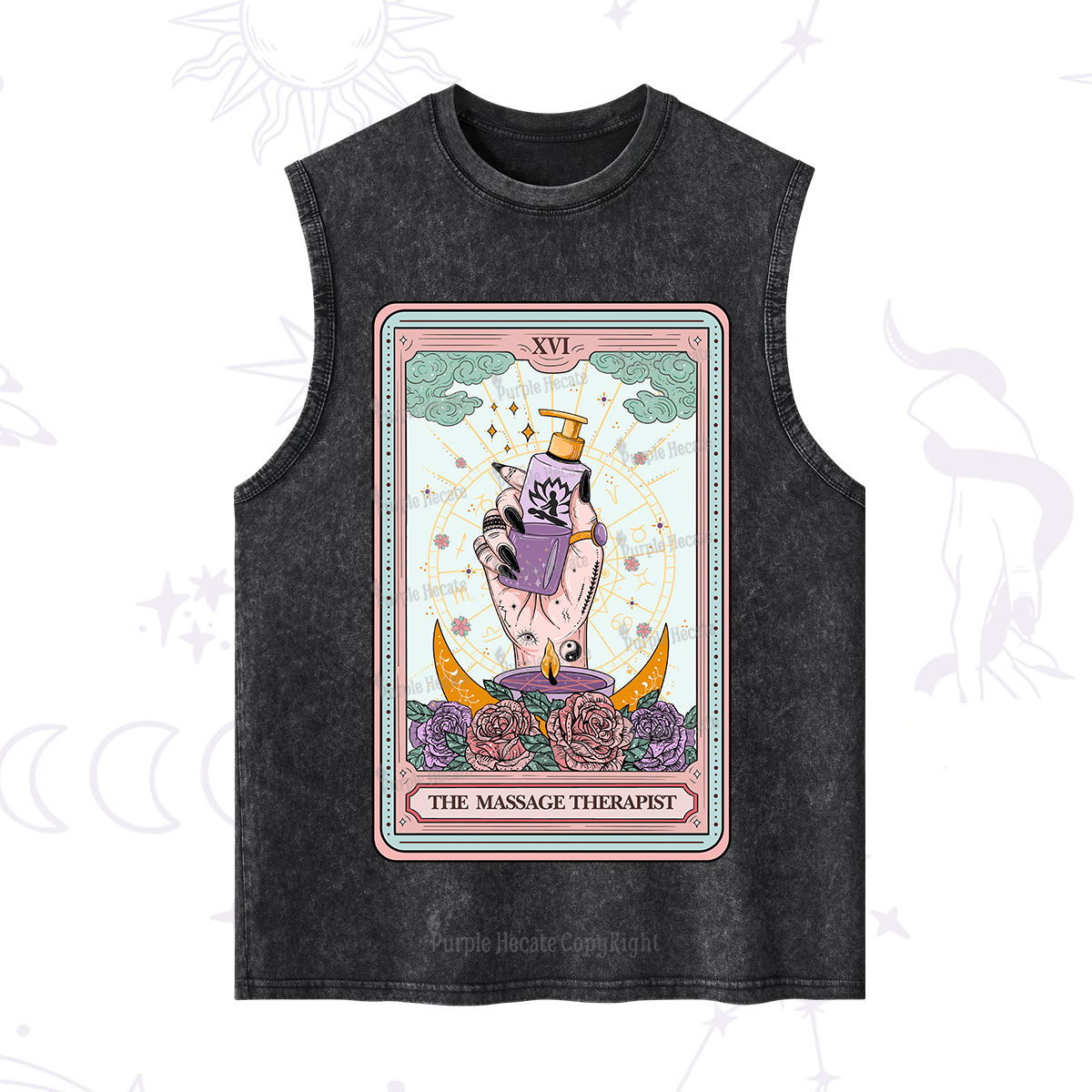 Purplehecate The Massage Therapist Tarot Card Washed Tank