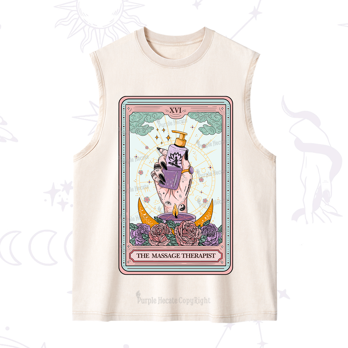 Purplehecate The Massage Therapist Tarot Card Washed Tank