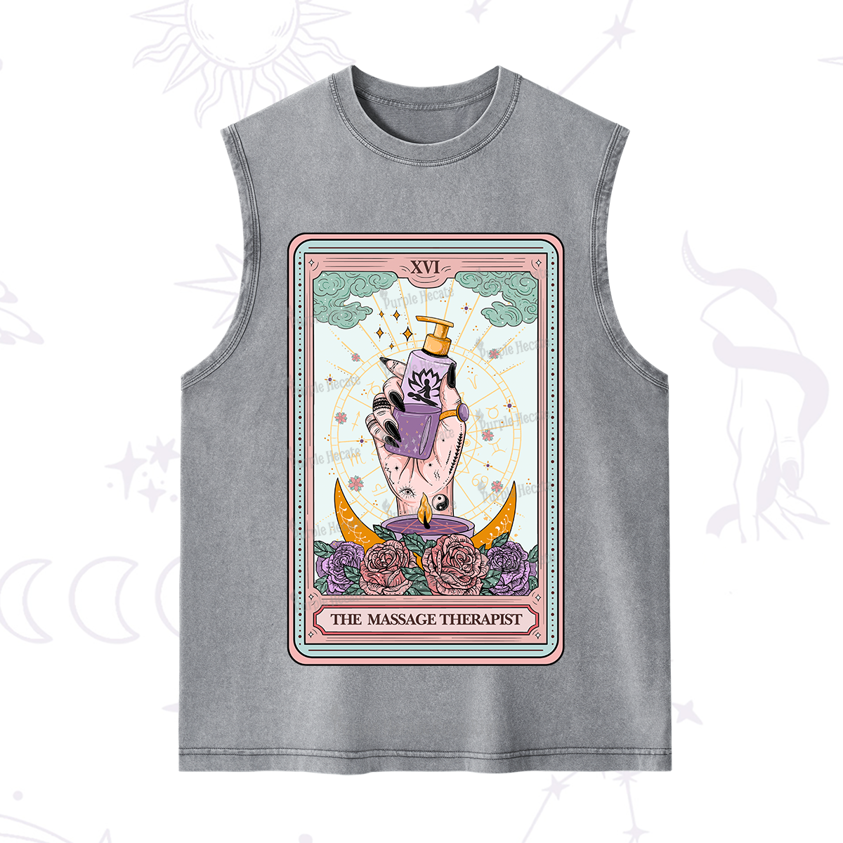 Purplehecate The Massage Therapist Tarot Card Washed Tank