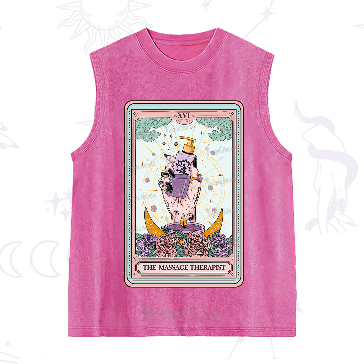 Purplehecate The Massage Therapist Tarot Card Washed Tank