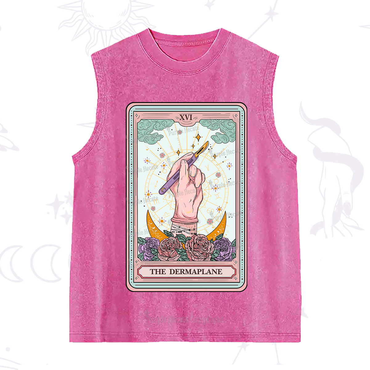 Purplehecate The Dermaplane Tarot Card Washed Tank