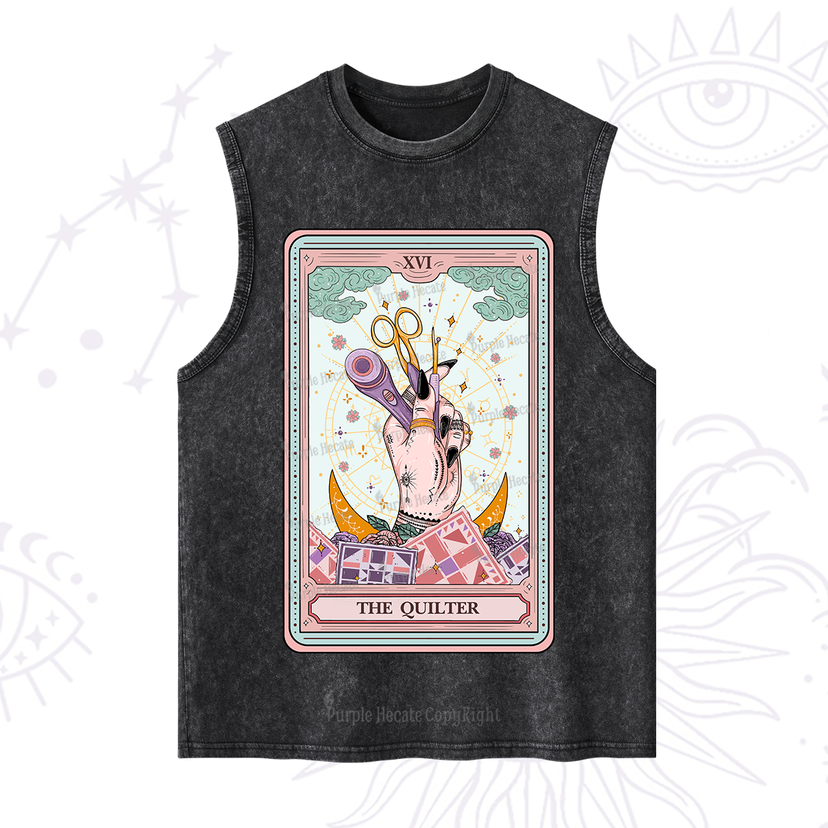 Purplehecate The Quilter Tarot Card Washed Tank