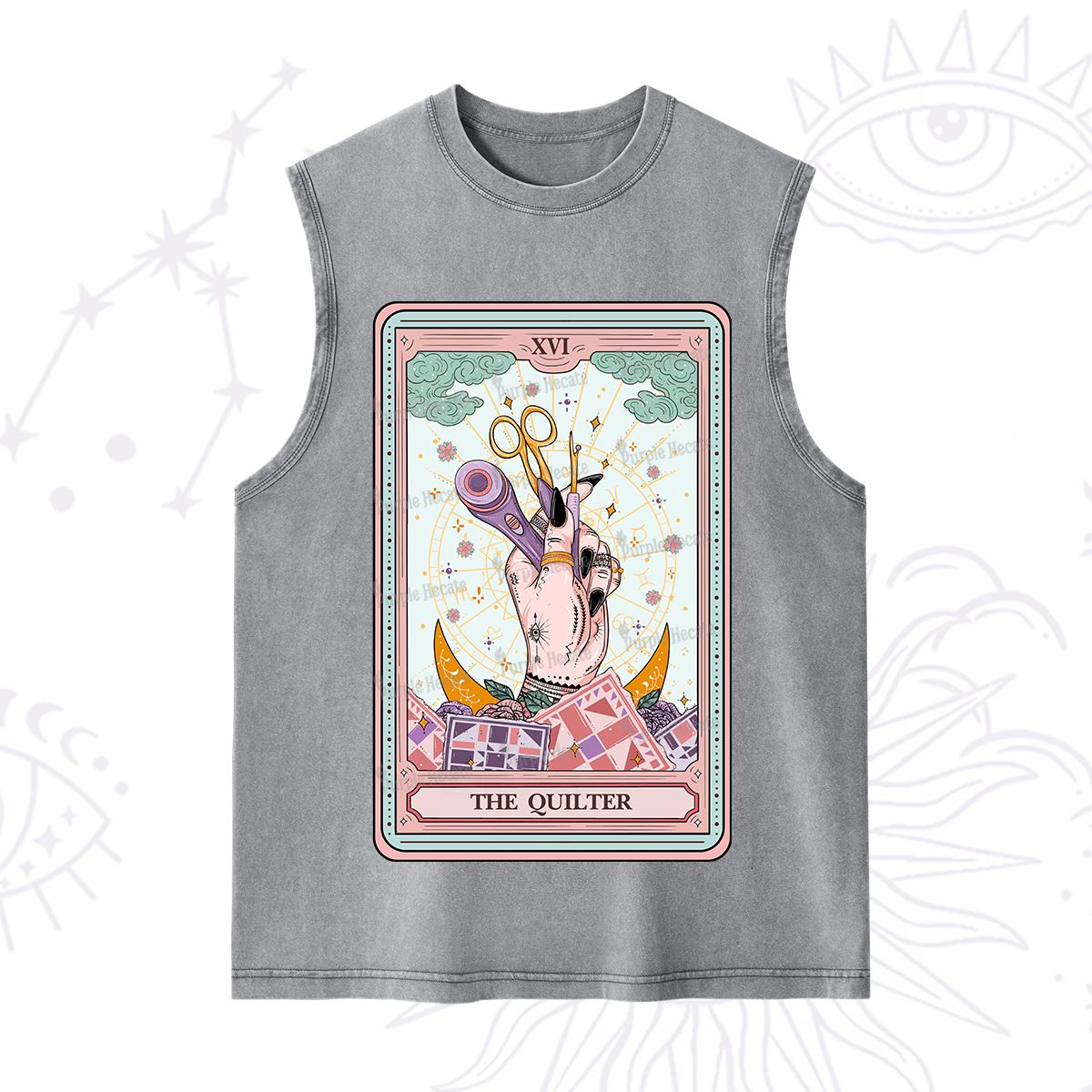 Purplehecate The Quilter Tarot Card Washed Tank