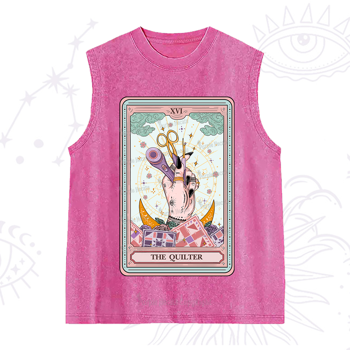 Purplehecate The Quilter Tarot Card Washed Tank