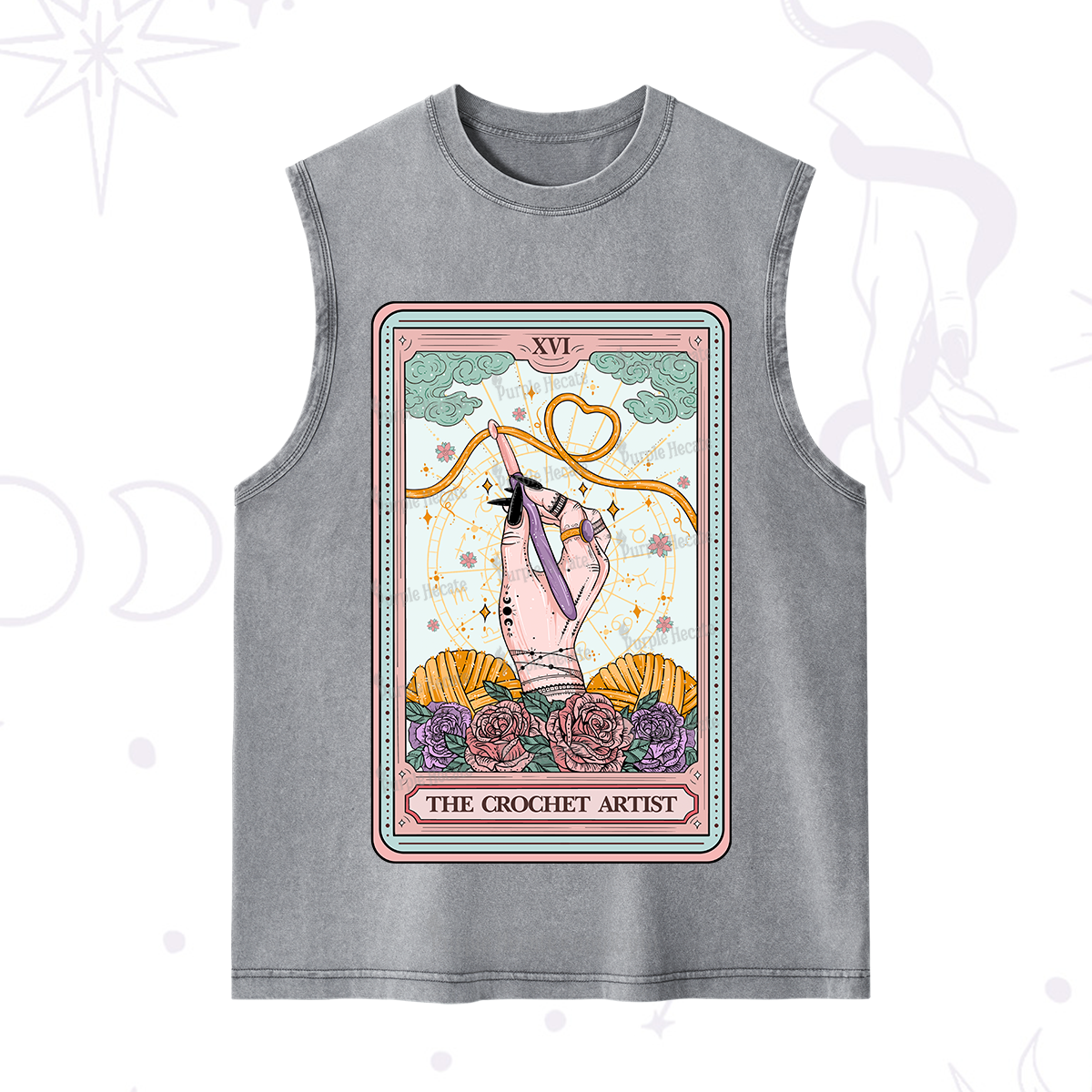 Purplehecate The Crochet Artist Tarot Card Washed Tank