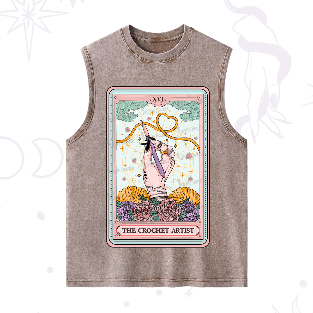 Purplehecate The Crochet Artist Tarot Card Washed Tank
