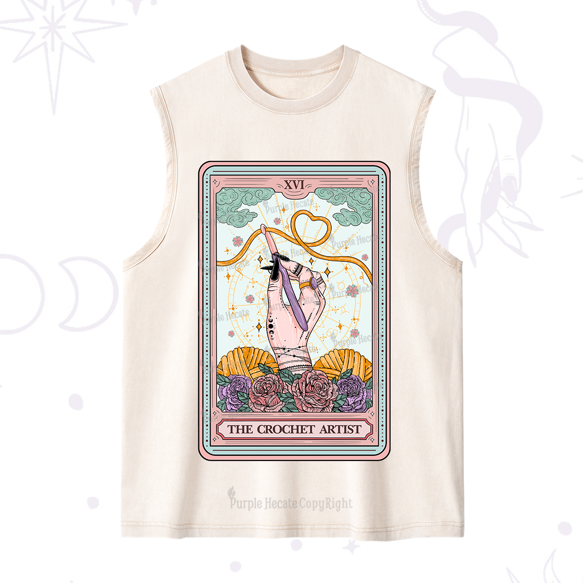Purplehecate The Crochet Artist Tarot Card Washed Tank