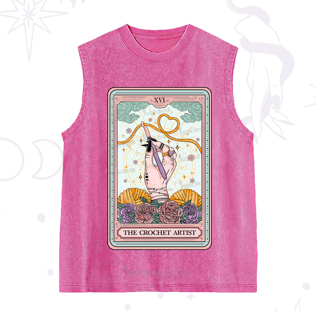 Purplehecate The Crochet Artist Tarot Card Washed Tank