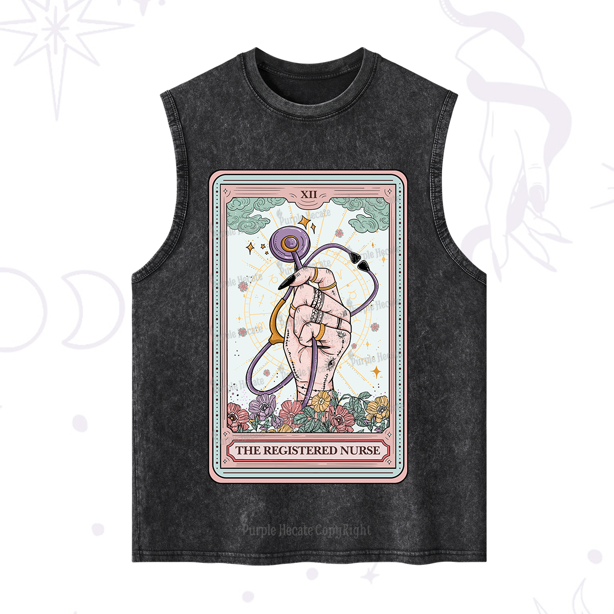 Purplehecate The Registered Nurse Tarot Card Washed Tank