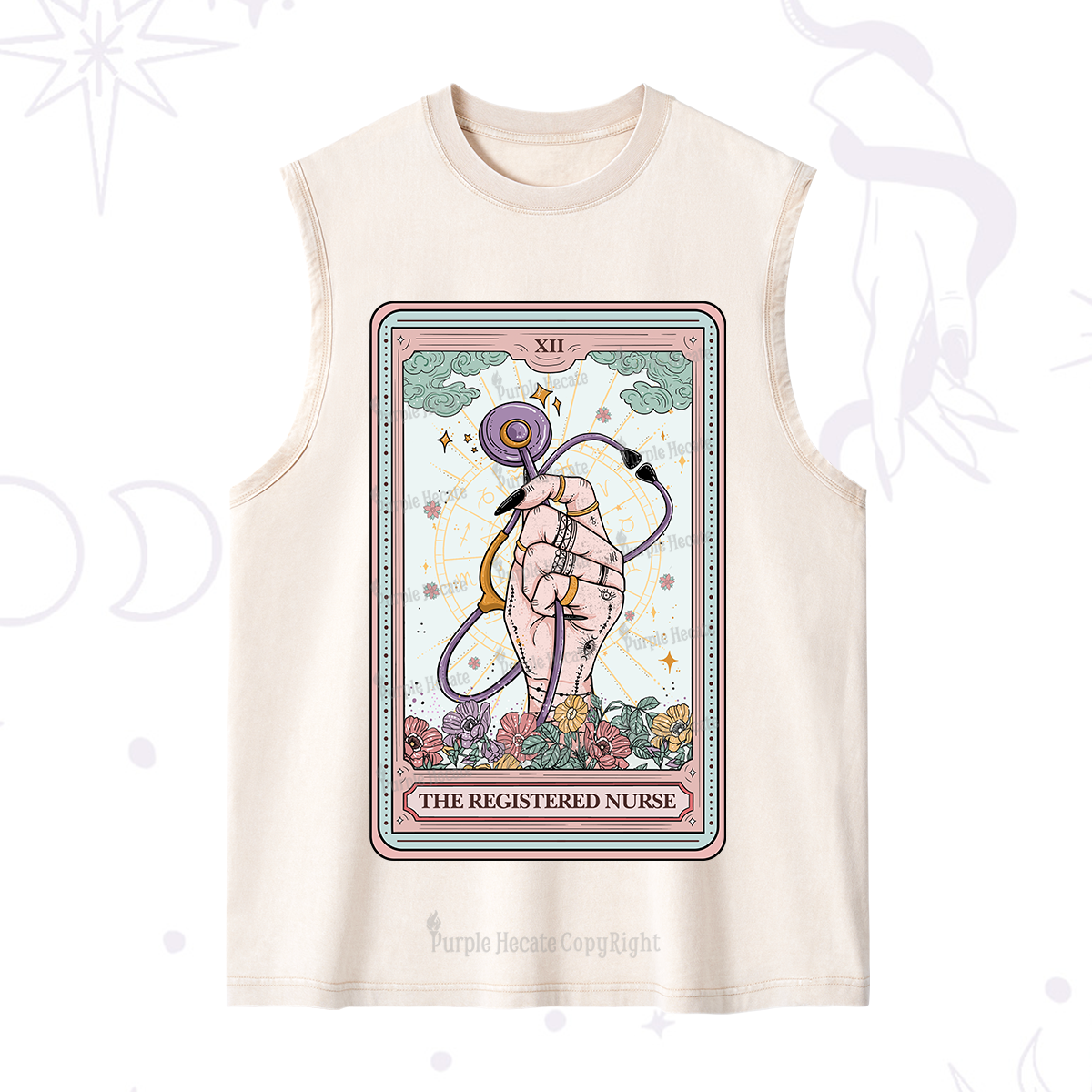 Purplehecate The Registered Nurse Tarot Card Washed Tank