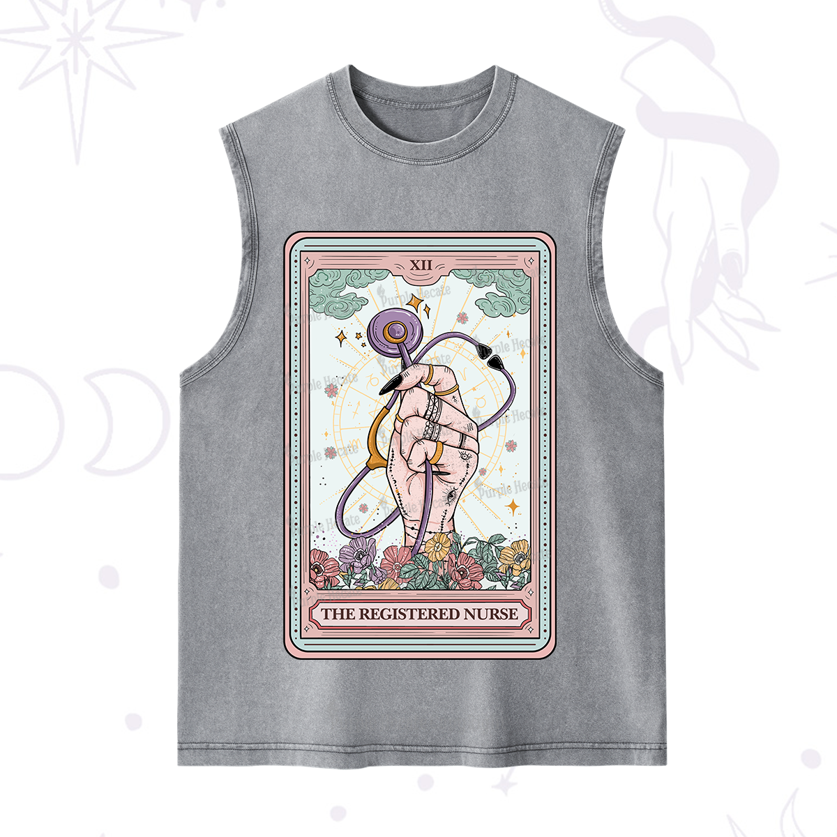Purplehecate The Registered Nurse Tarot Card Washed Tank