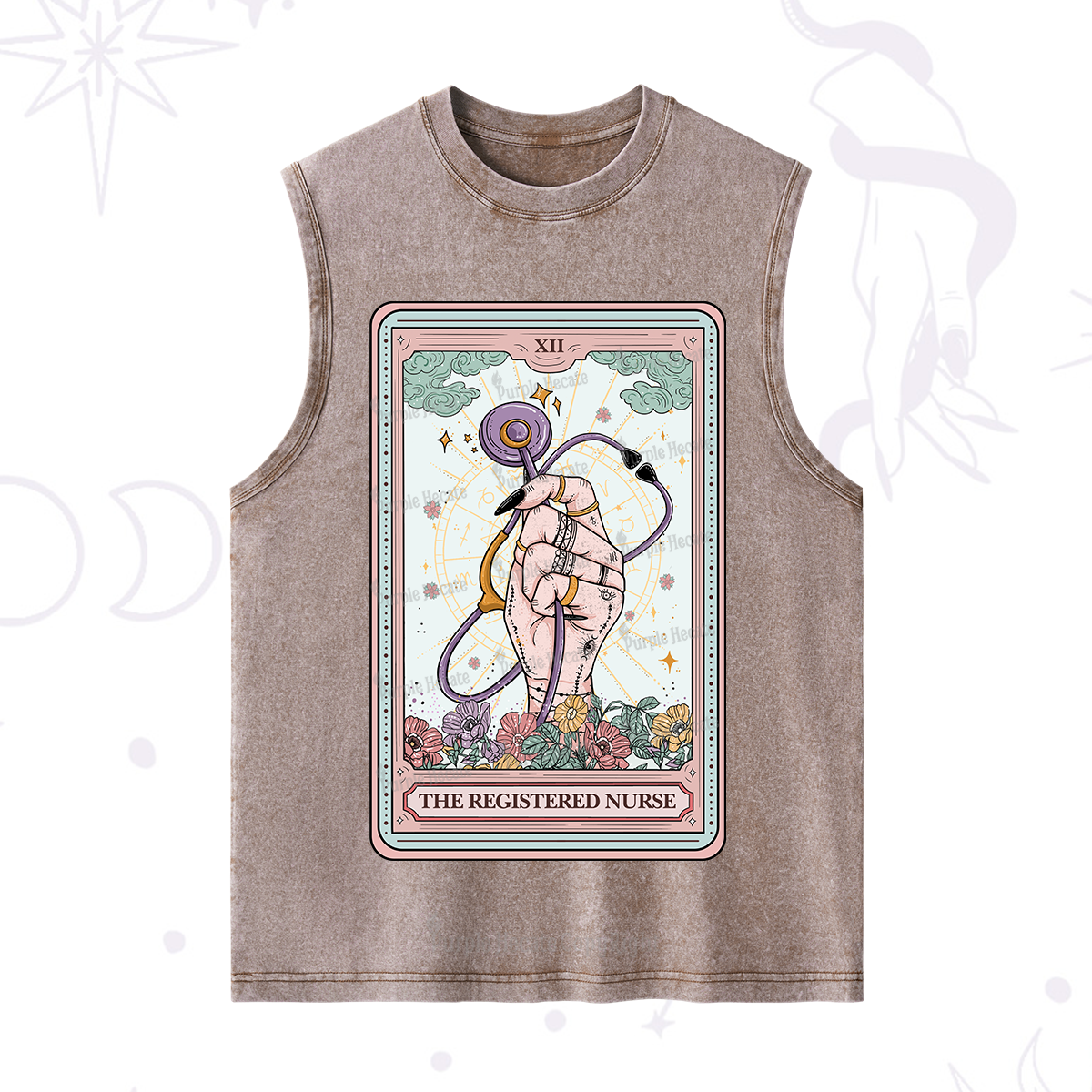 Purplehecate The Registered Nurse Tarot Card Washed Tank