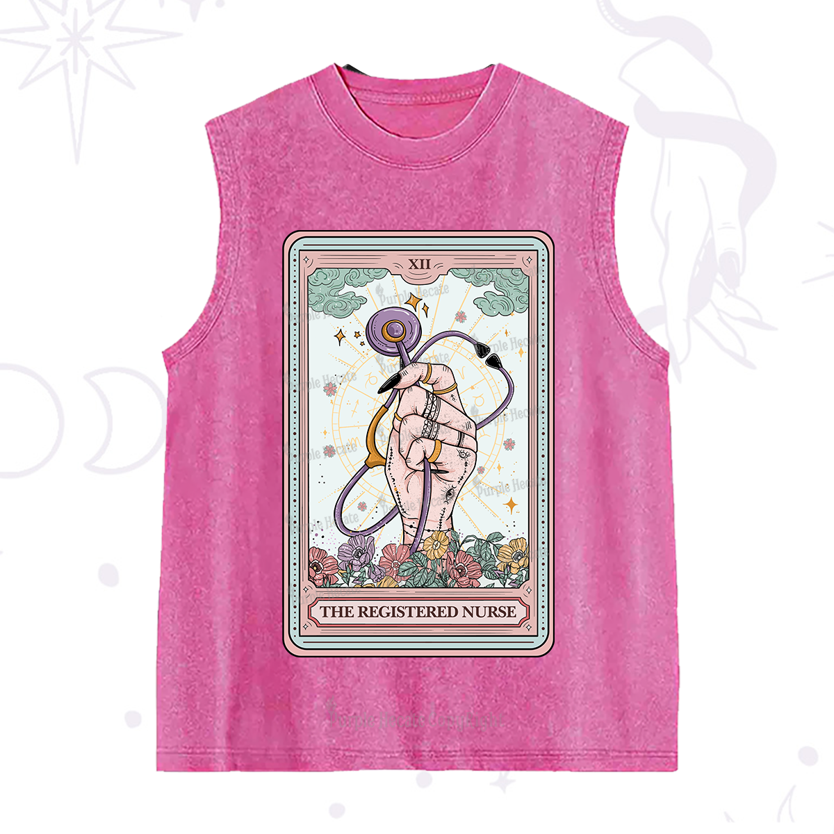 Purplehecate The Registered Nurse Tarot Card Washed Tank