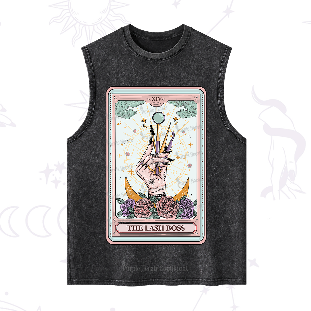 Purplehecate The Lash Boss Tarot Card Washed Tank
