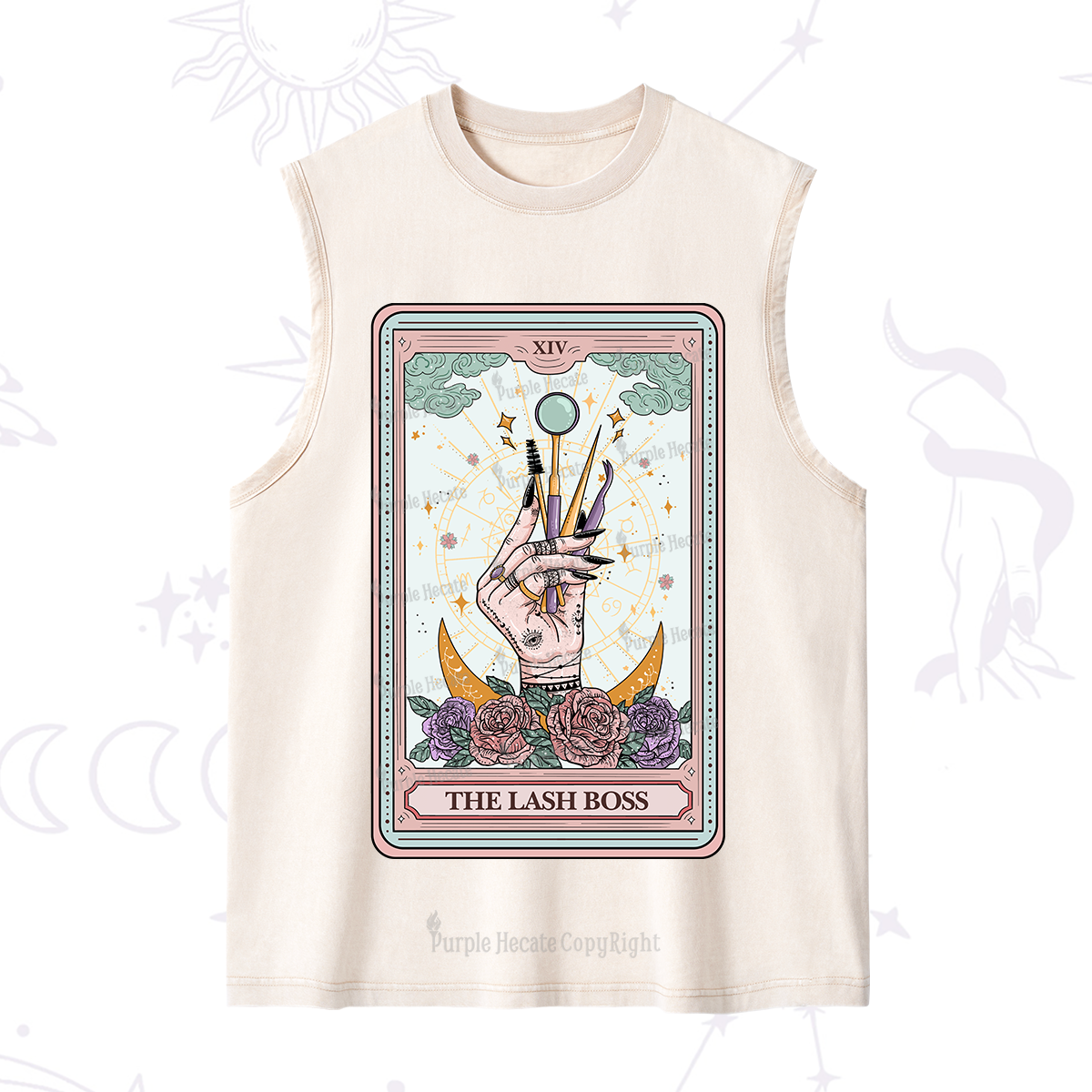 Purplehecate The Lash Boss Tarot Card Washed Tank