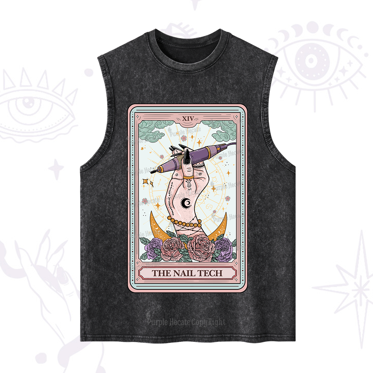 Purplehecate The Nail Tech Tarot Card Washed Tank