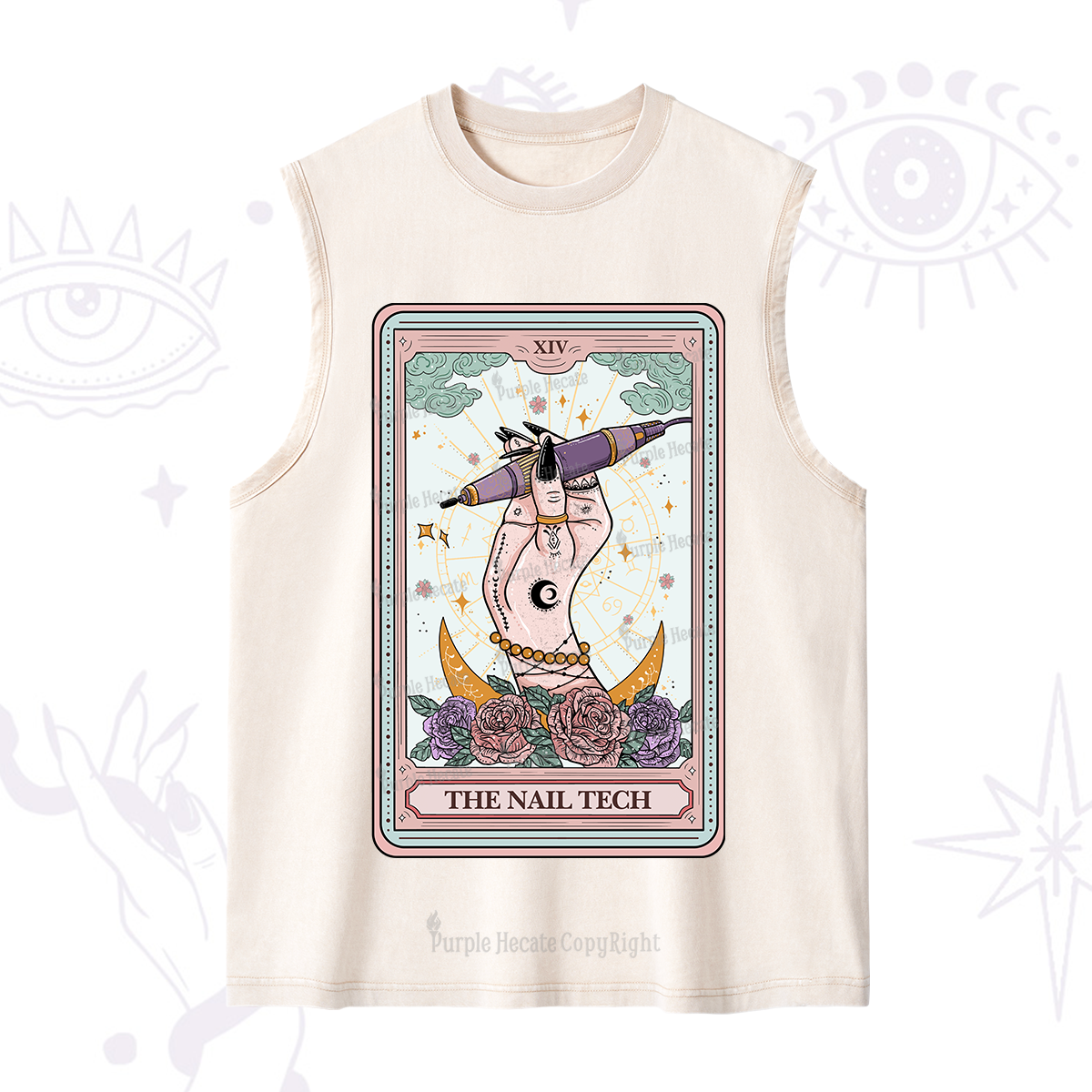 Purplehecate The Nail Tech Tarot Card Washed Tank