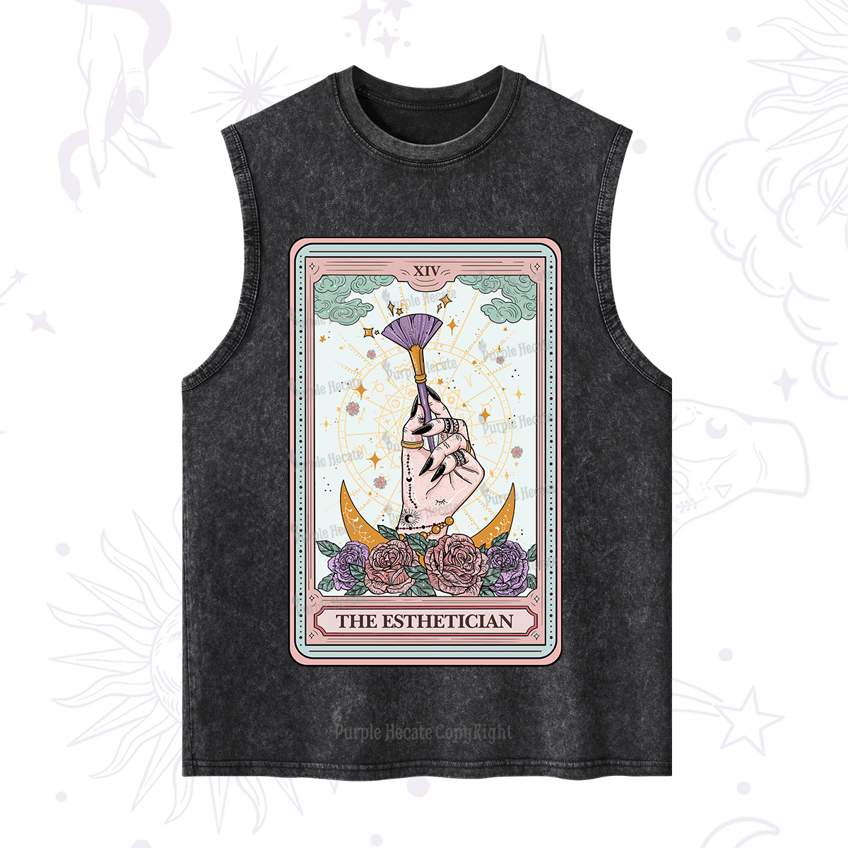 Purplehecate The Esthetician Tarot Card Washed Tank