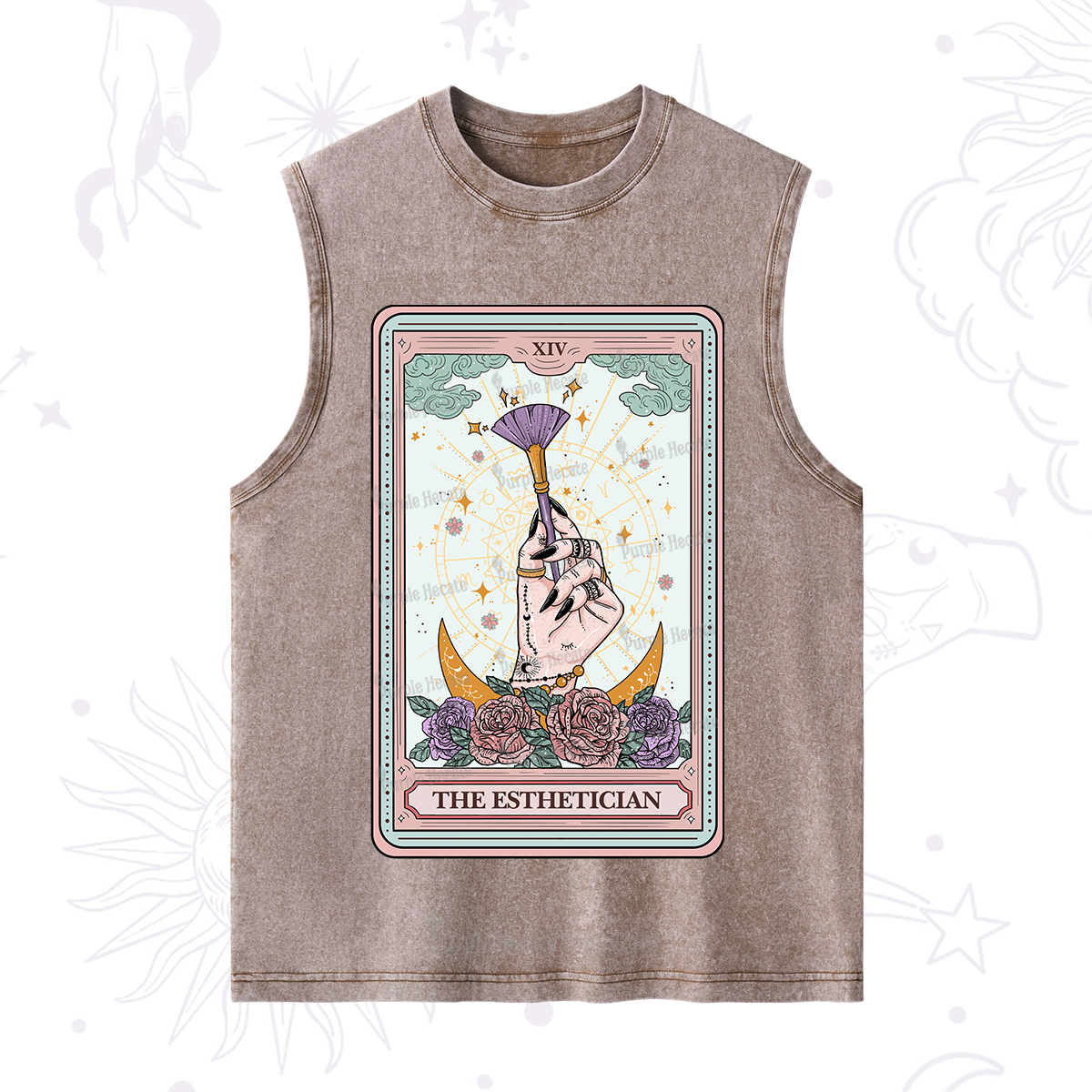 Purplehecate The Esthetician Tarot Card Washed Tank