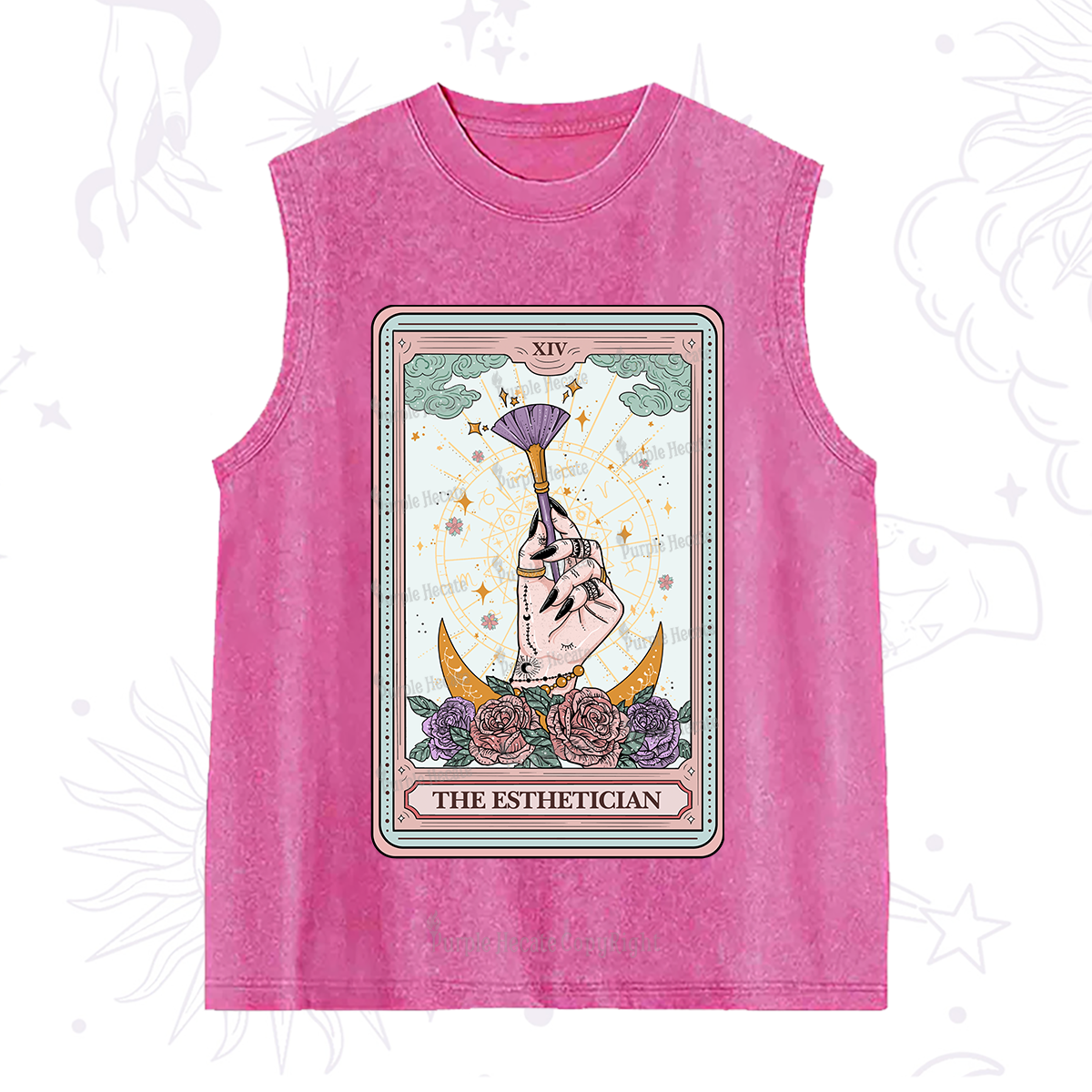 Purplehecate The Esthetician Tarot Card Washed Tank
