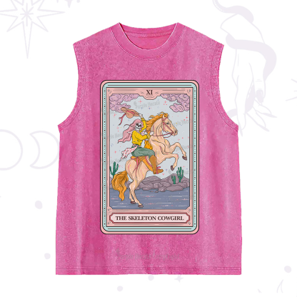 Purplehecate The Skeleton Cowgirl Tarot Card Washed Tank
