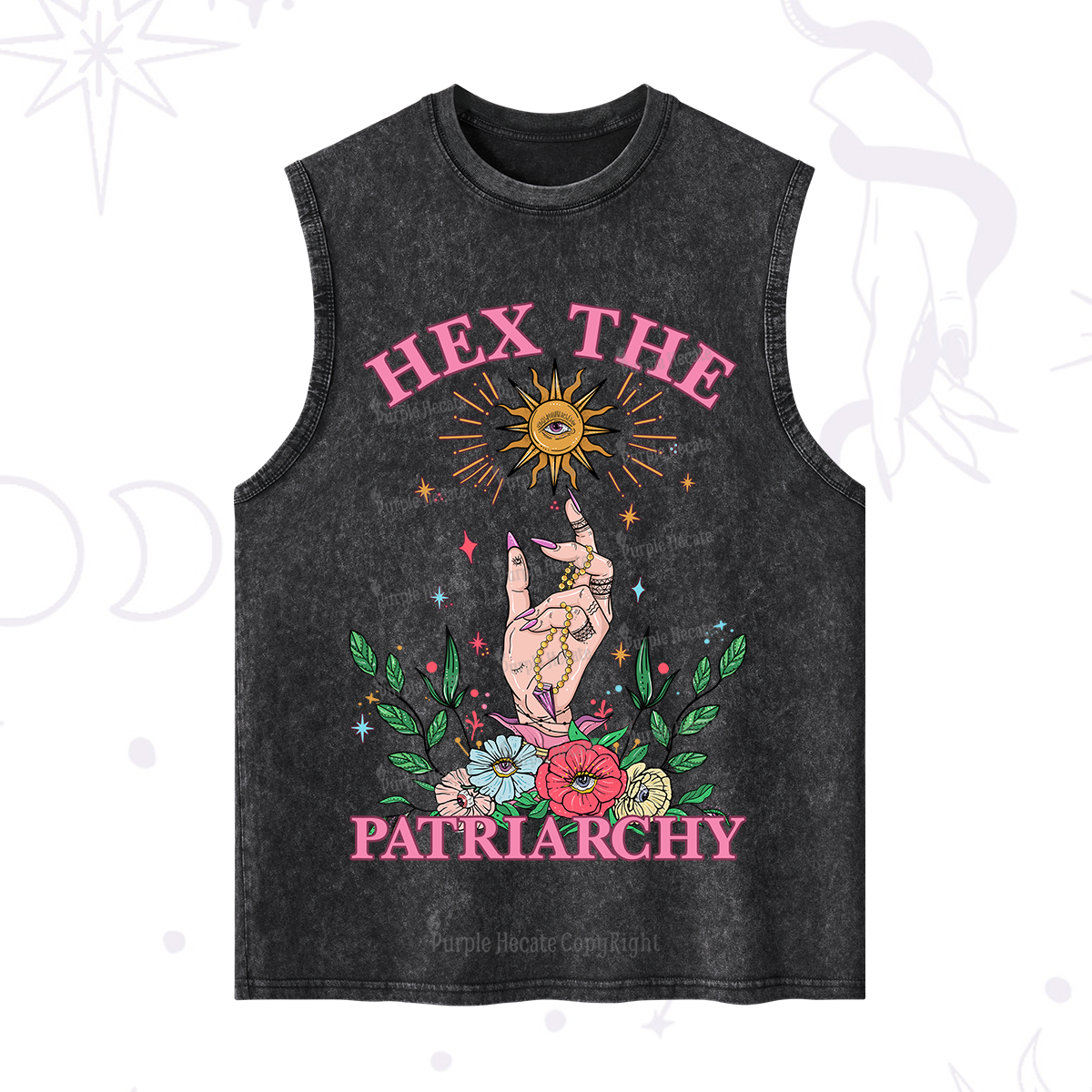 Purplehecate Hex The Patriarchy Witchy Washed Tank