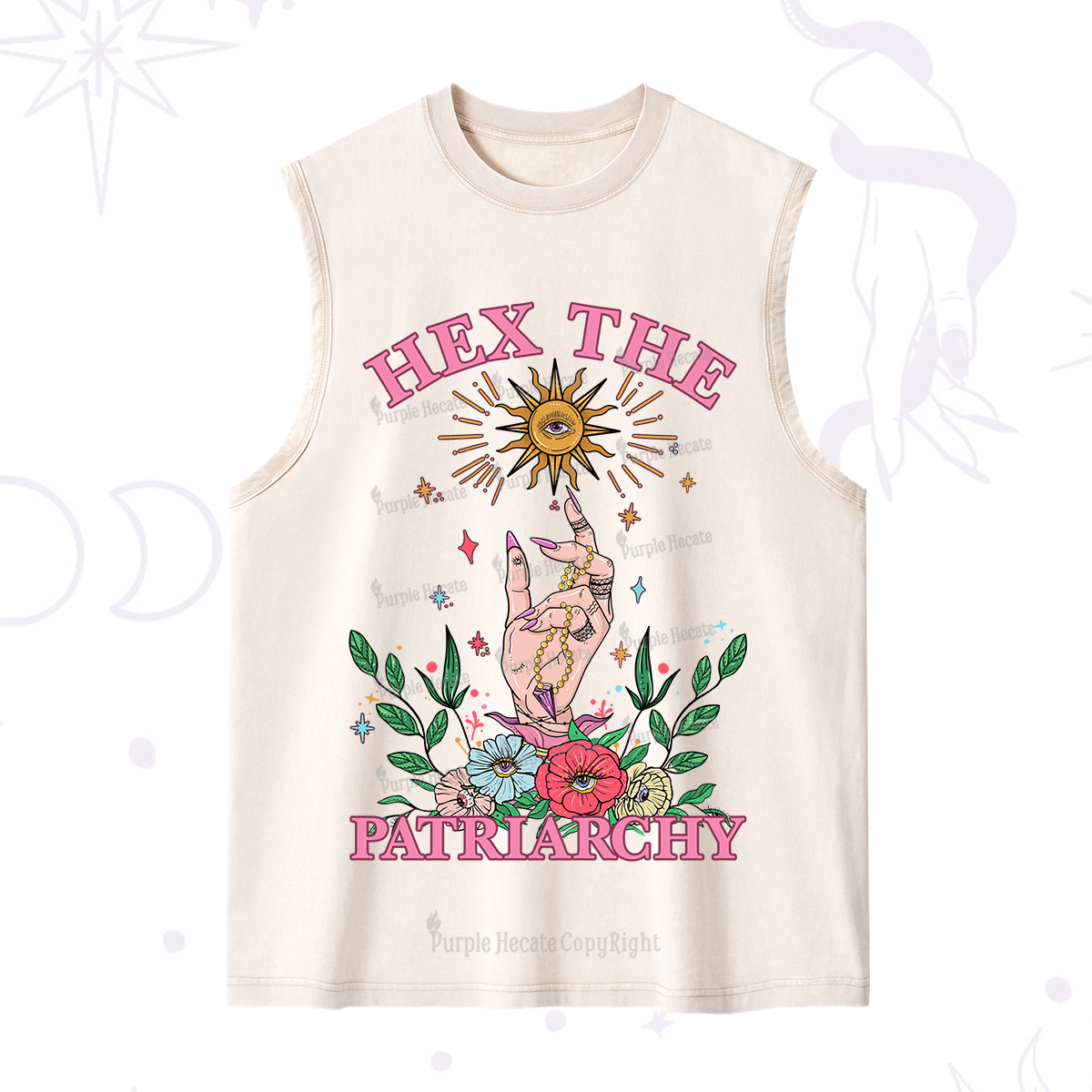 Purplehecate Hex The Patriarchy Witchy Washed Tank