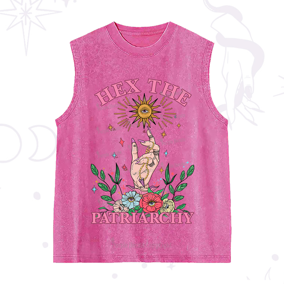 Purplehecate Hex The Patriarchy Witchy Washed Tank