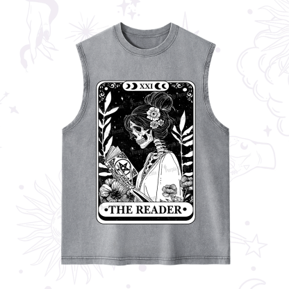 Purplehecate The Reader Skeleton Tarot Washed Tank
