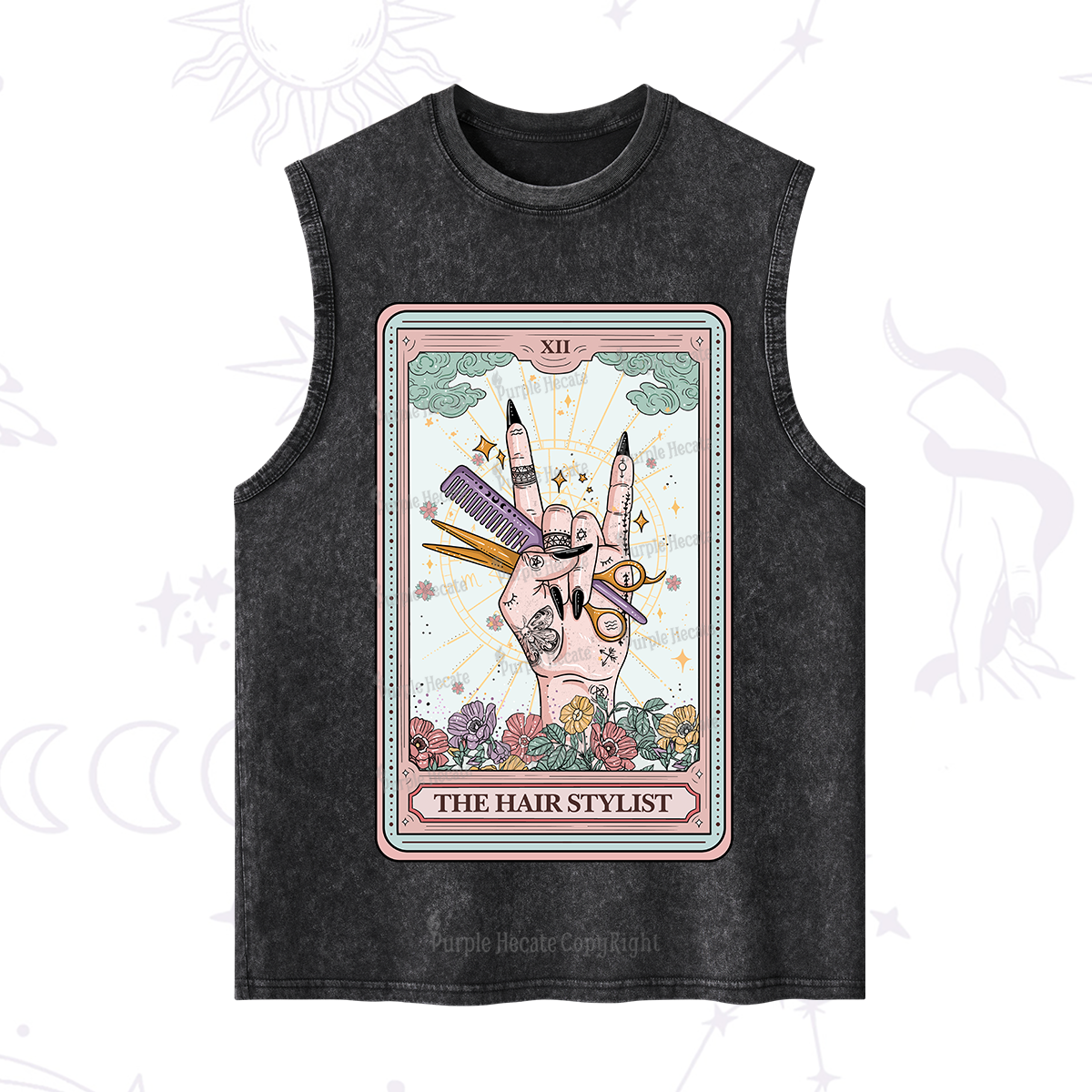 Purplehecate The Hair Stylist Tarot Washed Tank
