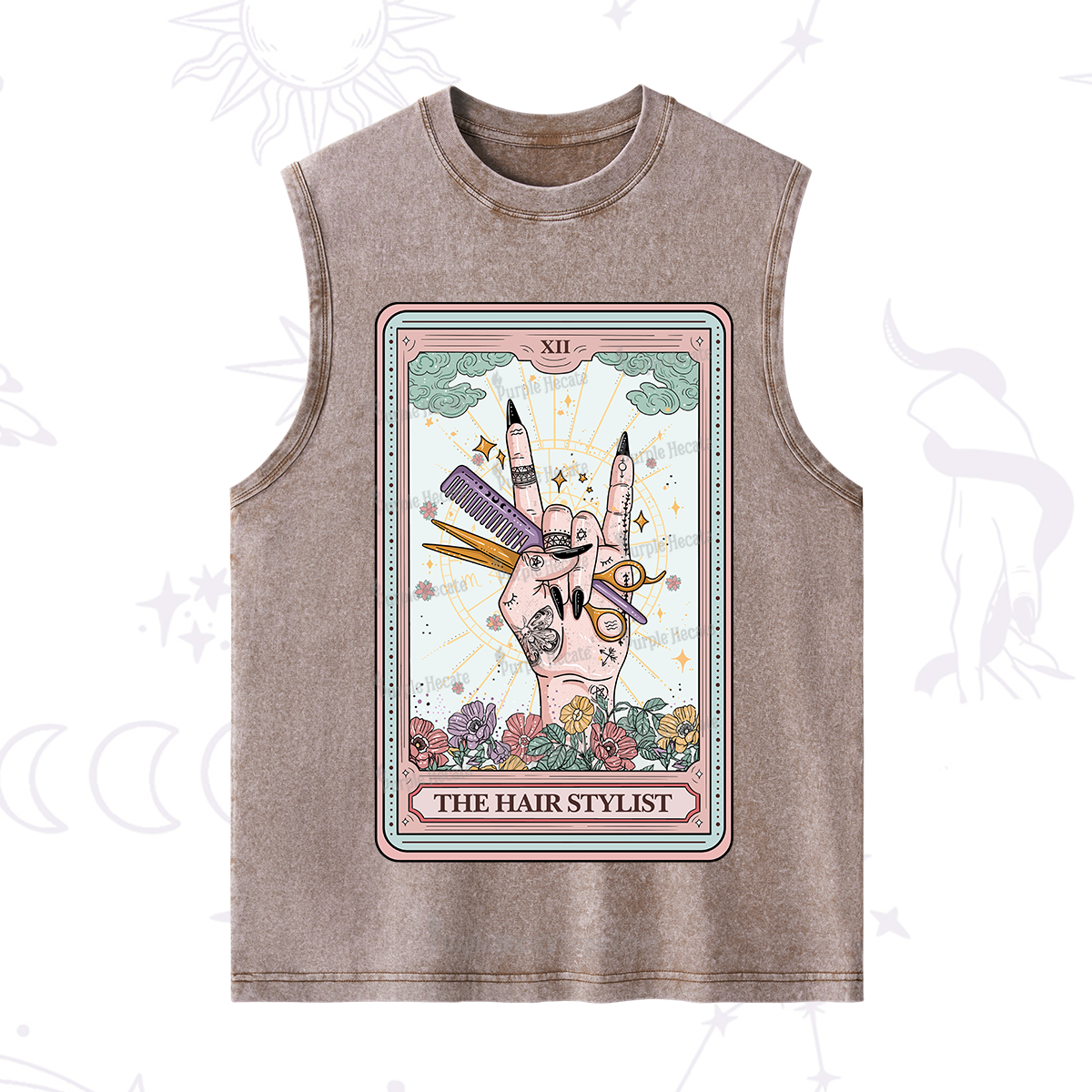 Purplehecate The Hair Stylist Tarot Washed Tank