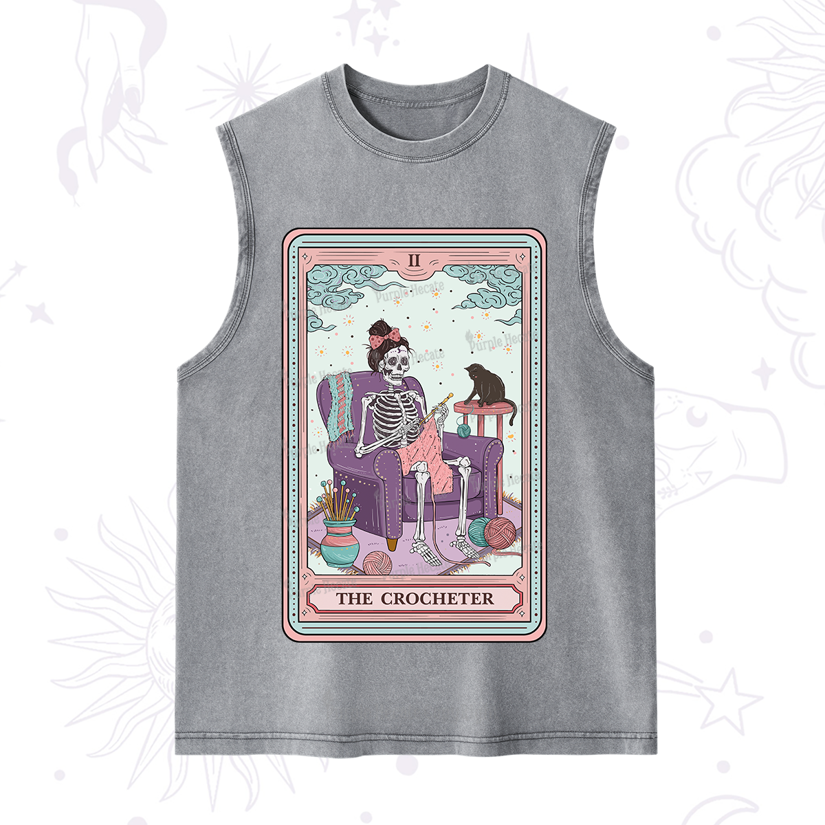 Purplehecate The Crocheter Tarot Washed Tank