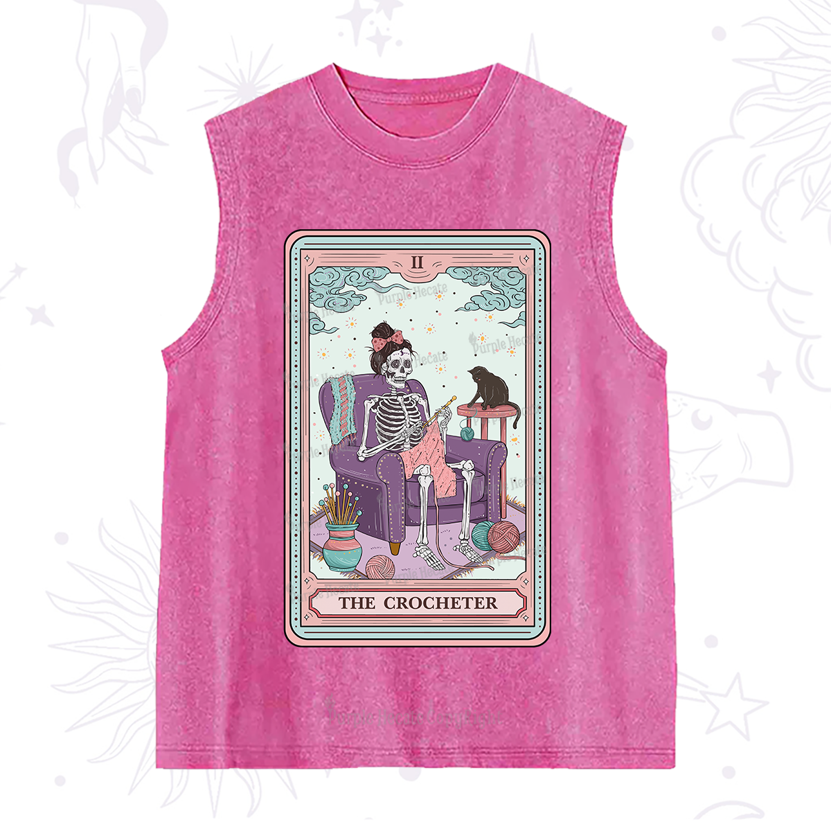 Purplehecate The Crocheter Tarot Washed Tank