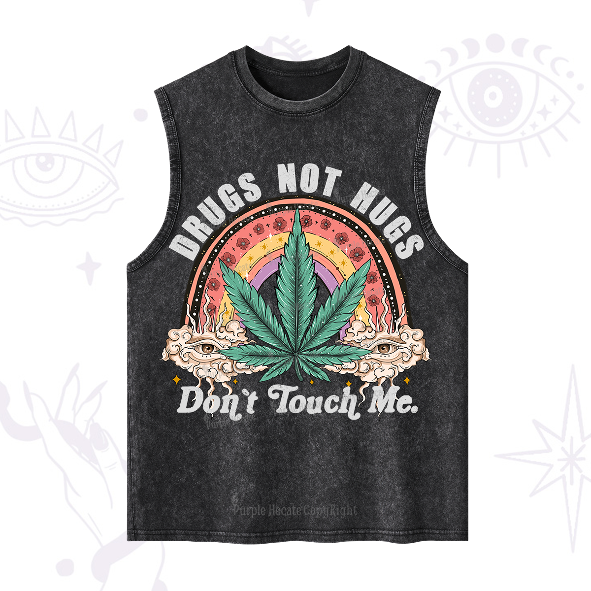 Purplehecate Drugs Not Hugs Washed Tank