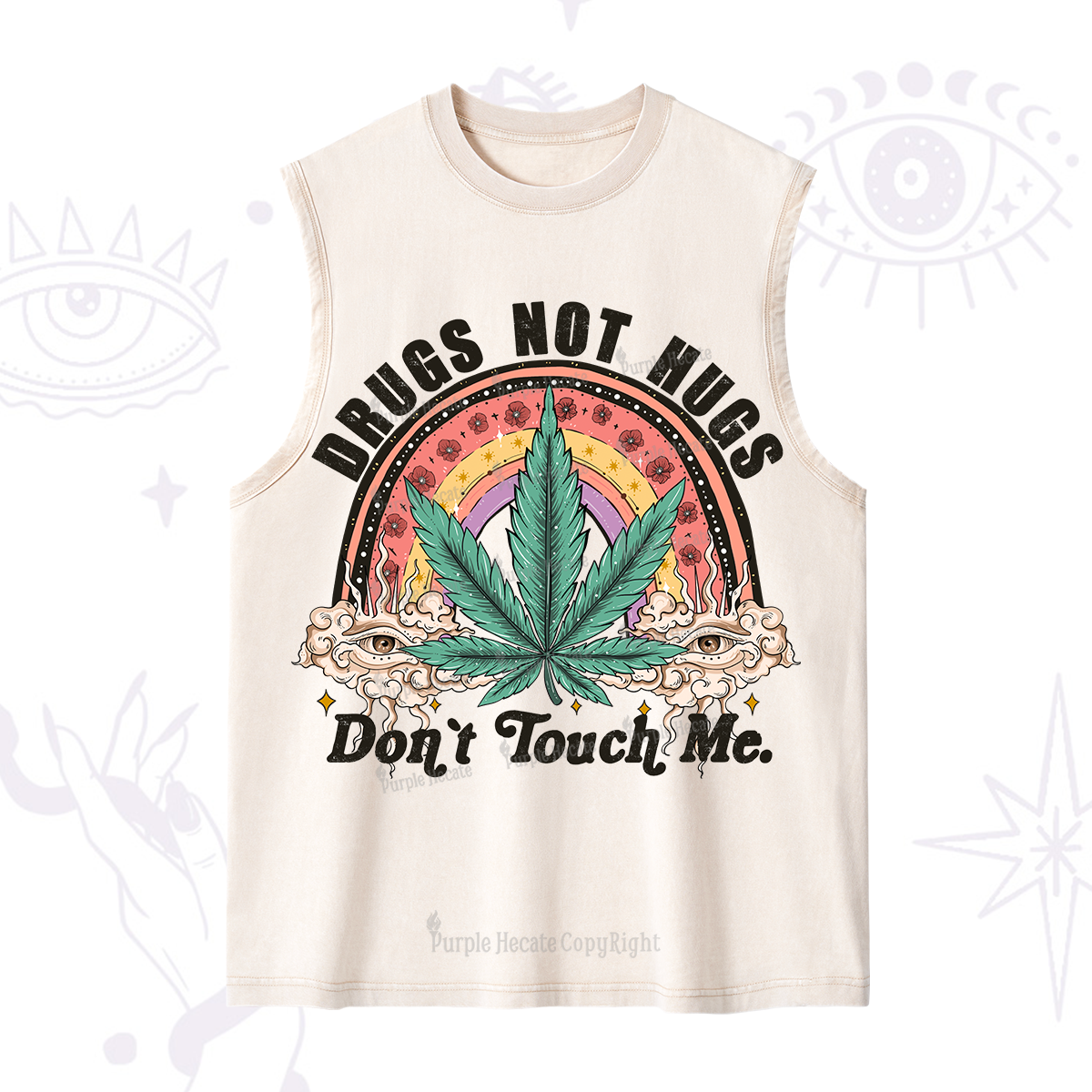 Purplehecate Drugs Not Hugs Washed Tank