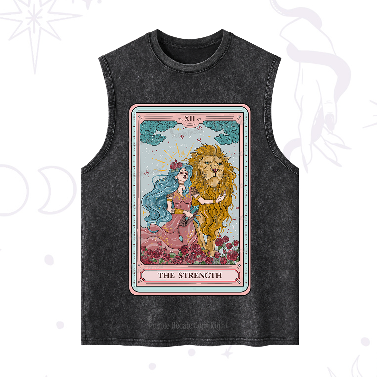 Purplehecate The Strength Tarot Washed Tank