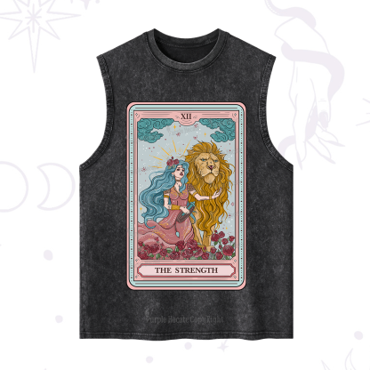 Purplehecate The Strength Tarot Washed Tank