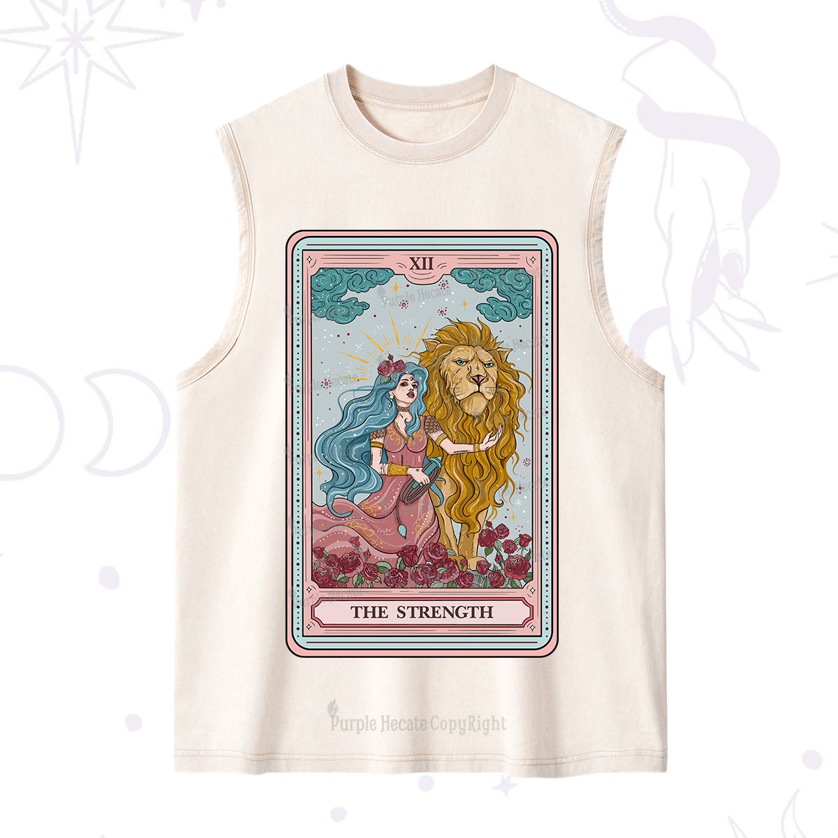 Purplehecate The Strength Tarot Washed Tank