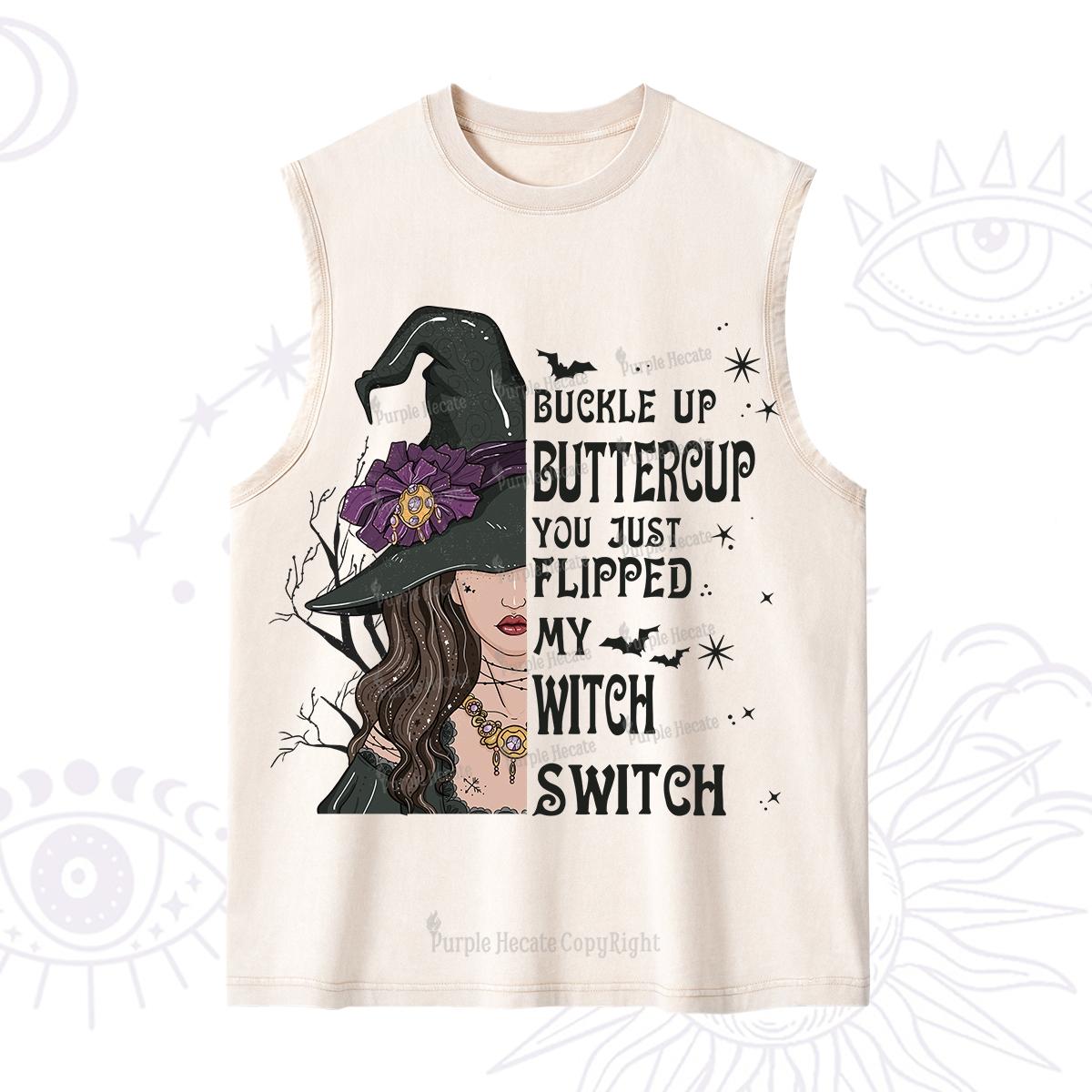Purplehecate Buckle Up Buttercup You Just Flipped My Witch Switch Washed Tank