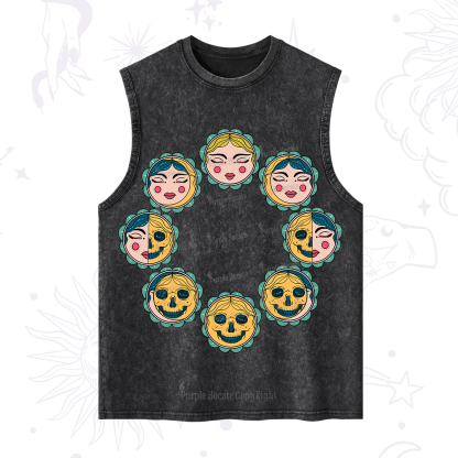Purplehecate Lunar Skull Cycle Washed Tank