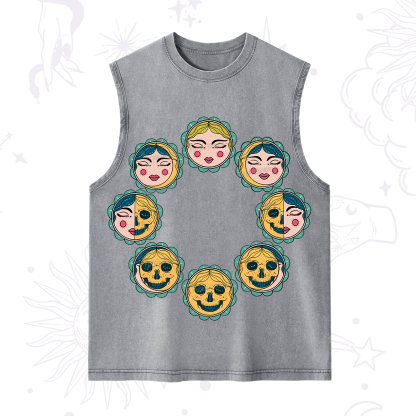 Purplehecate Lunar Skull Cycle Washed Tank