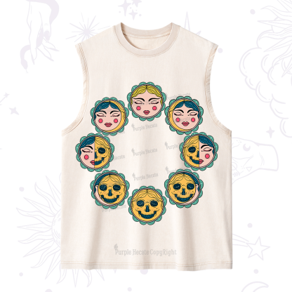 Purplehecate Lunar Skull Cycle Washed Tank